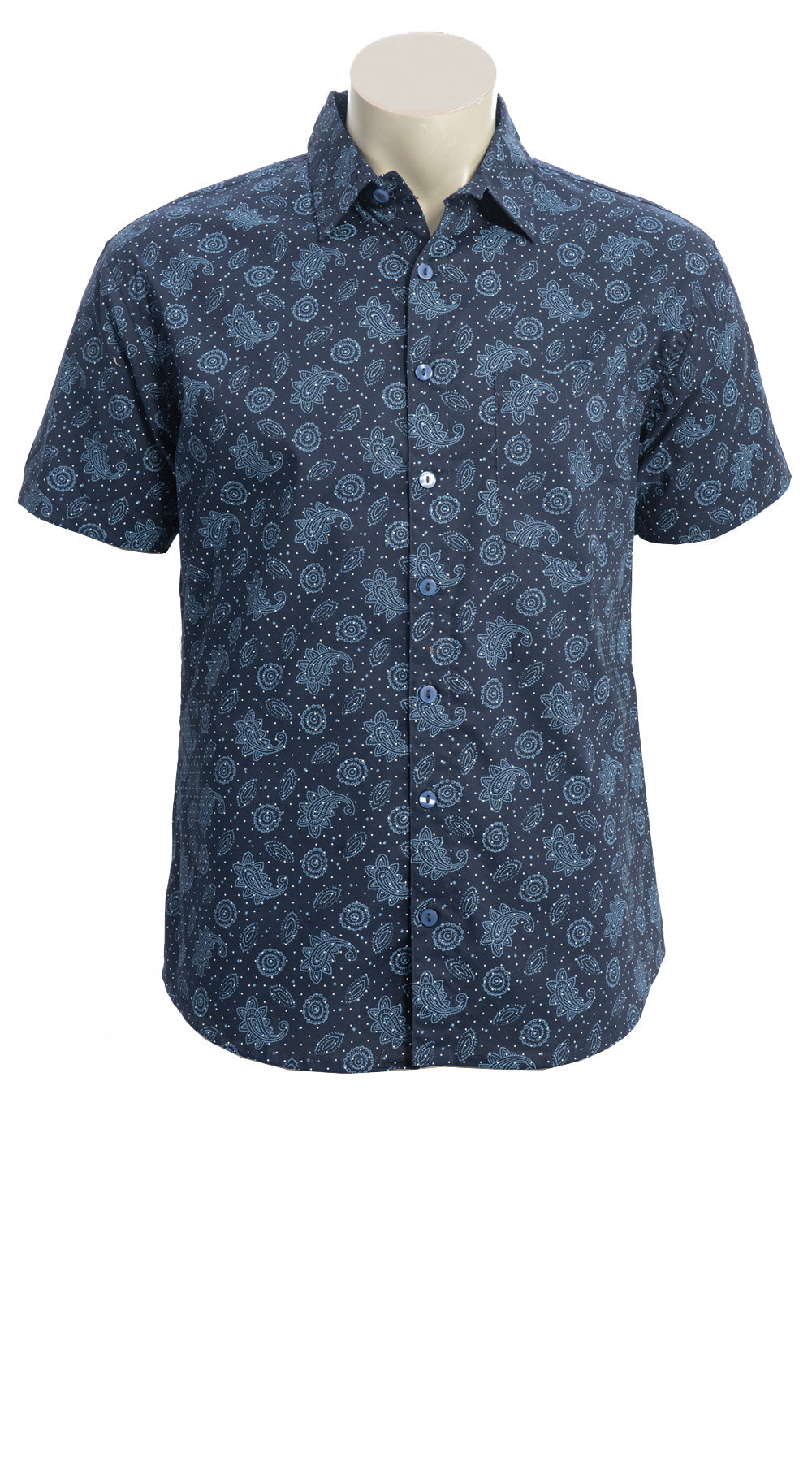 Men's Camino Shirt - navy paisley - cotton