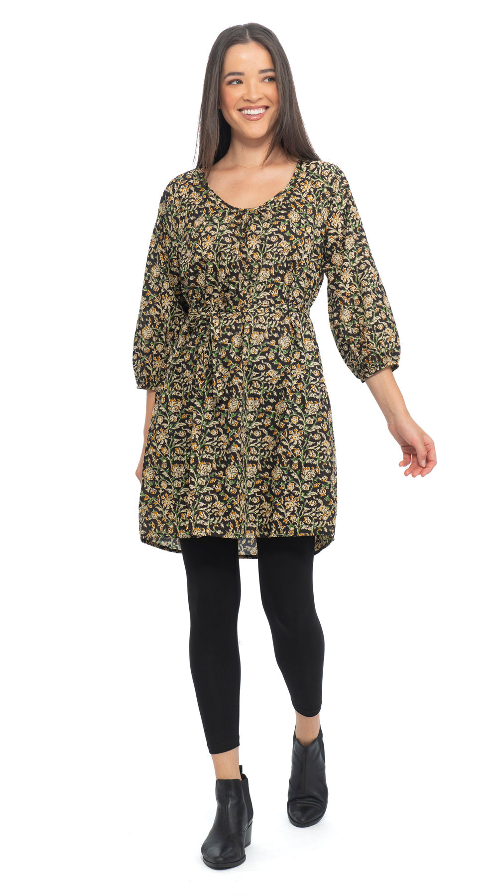Gayatri Tunic - org.cotton blockprint - earthy