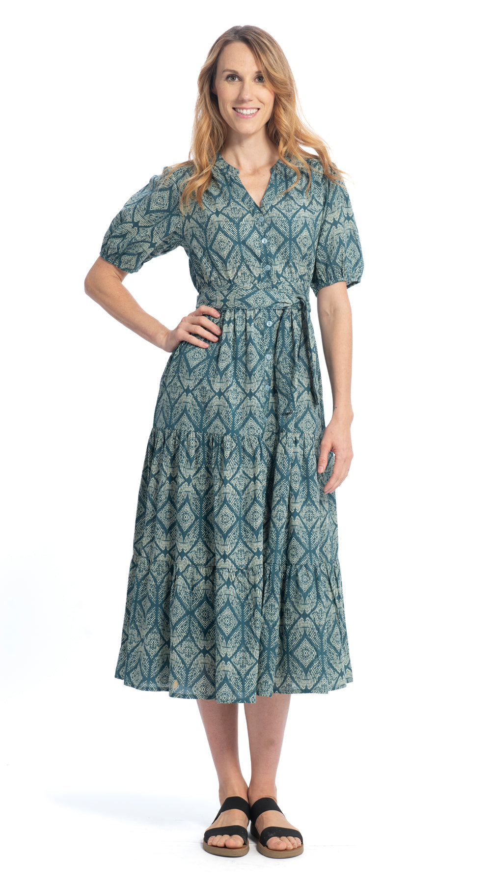 Anya Dress - sky - organic cotton