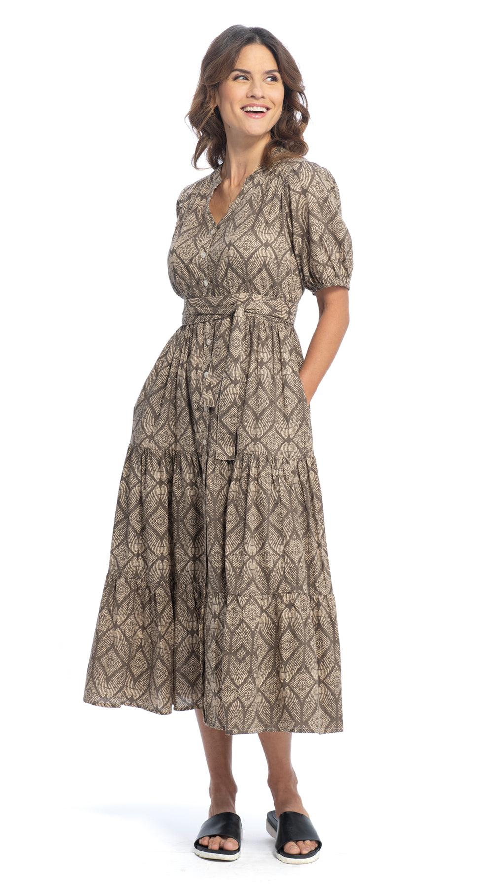 Anya Dress - sand - organic cotton