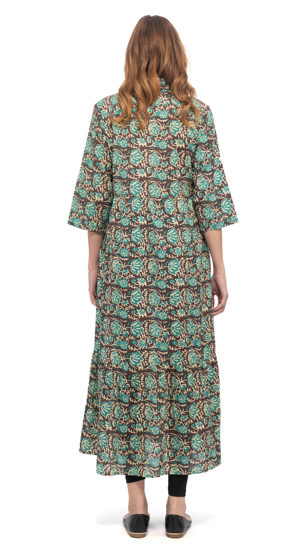 Leela Dress - teal raja - organic cotton