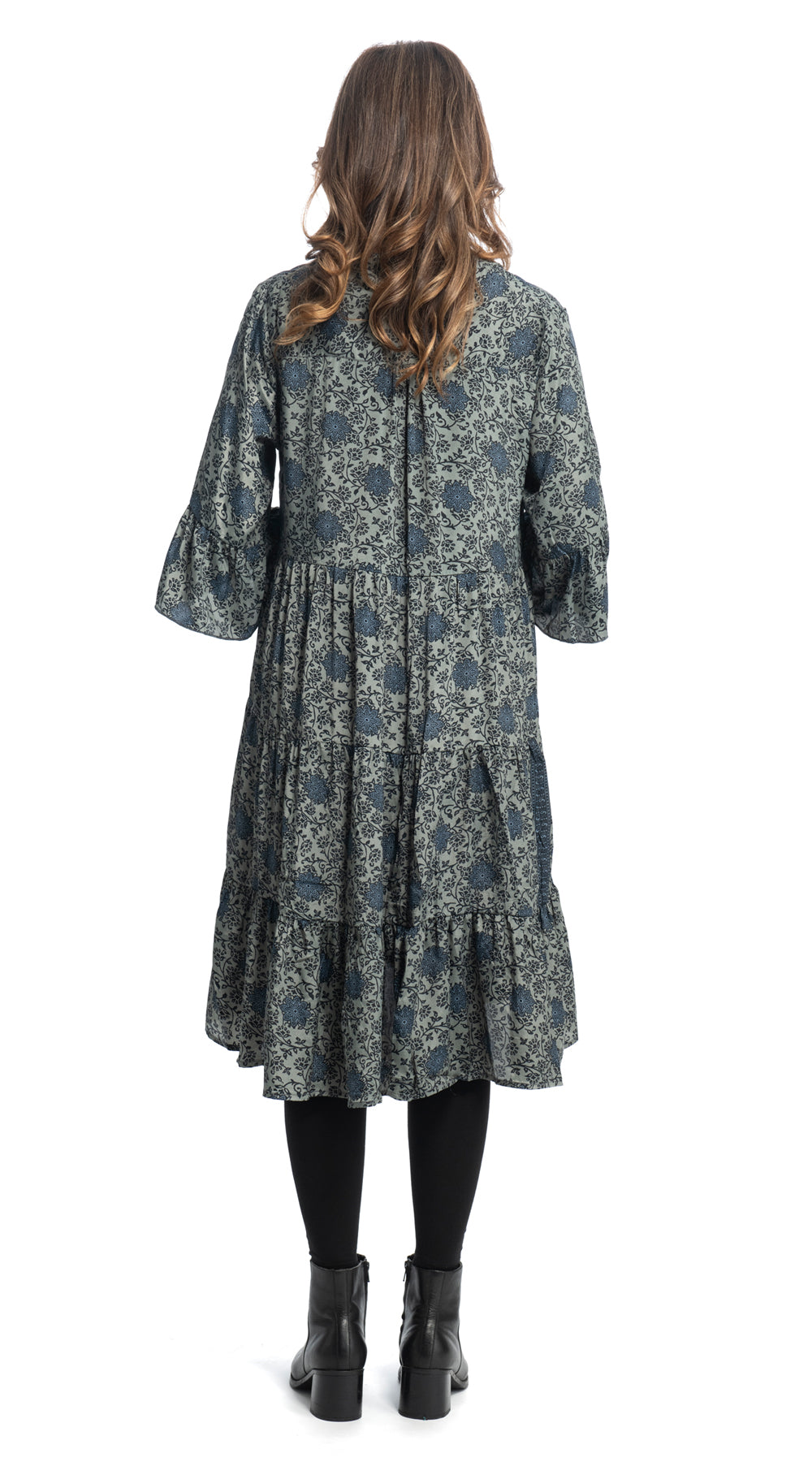 Boho Dress - pewter - new sari