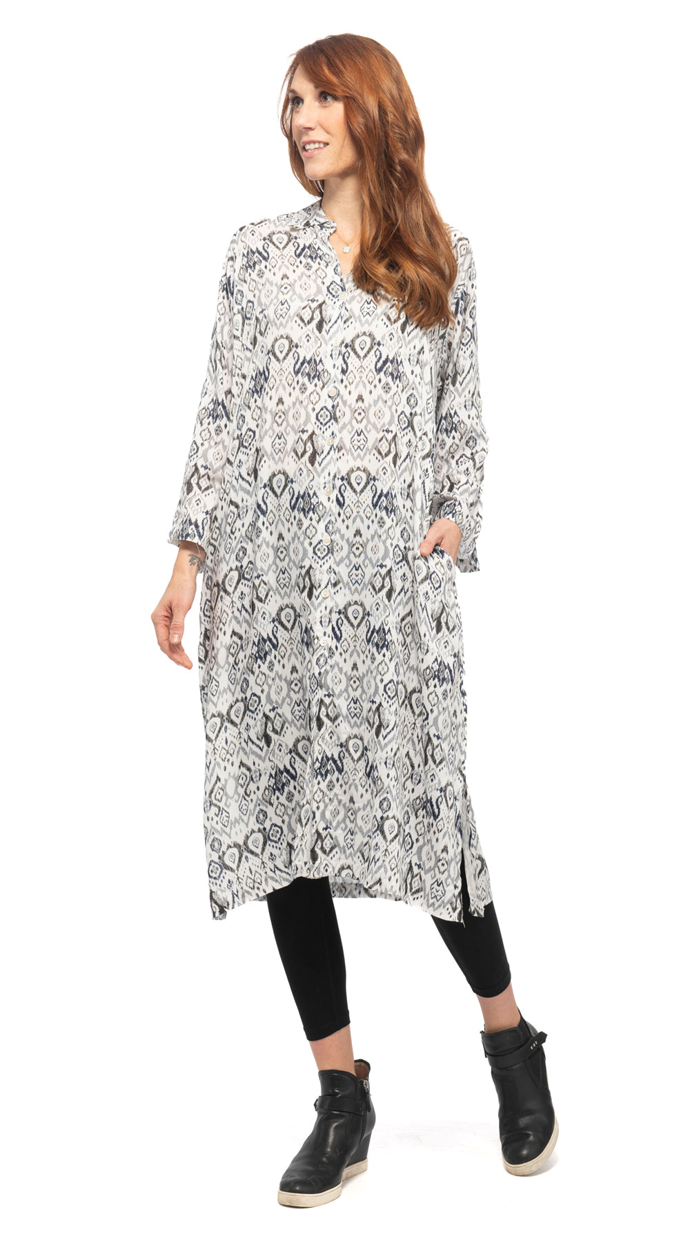 Katerina Jacket - white ikat