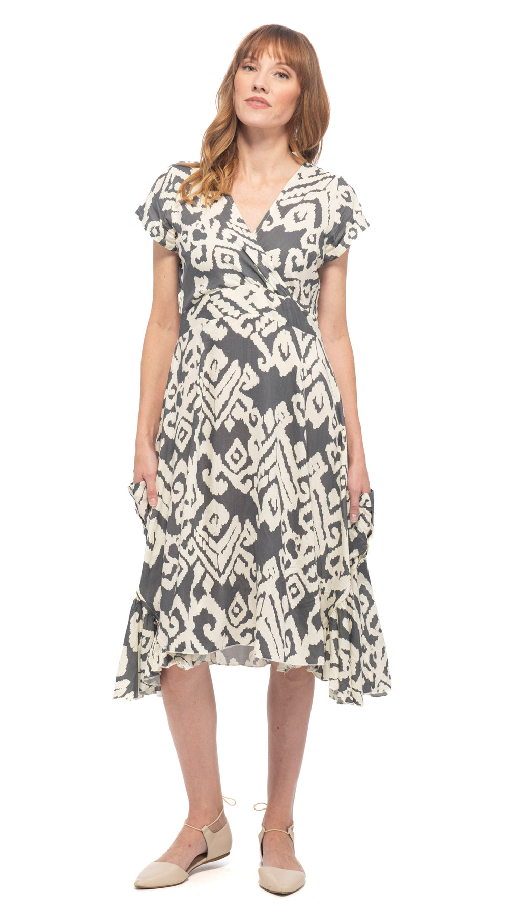 Swing Dress - grey tribal
