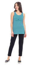 Extra-Long Tunic - turquoise grateful - org.cotton