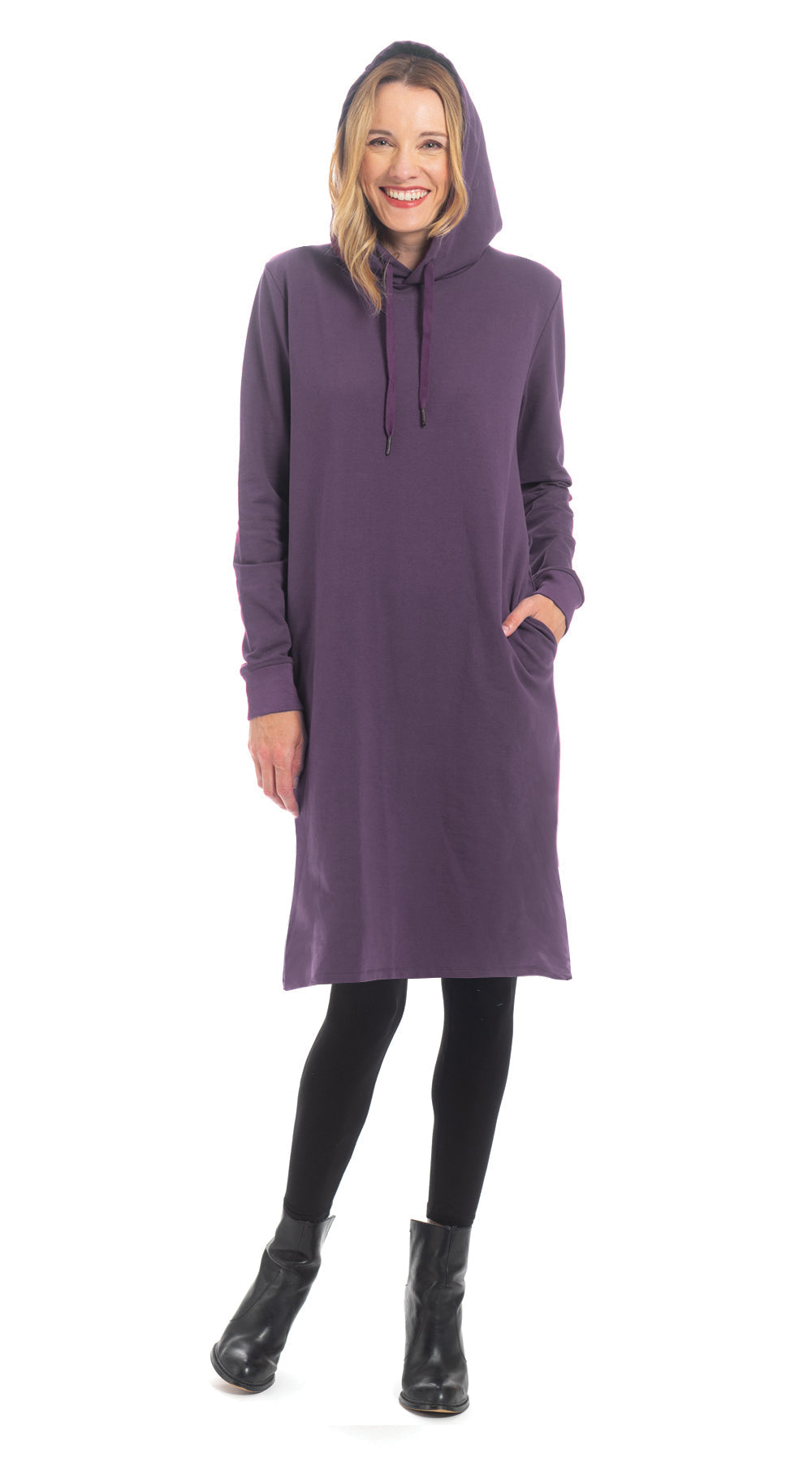 Hoody Tunic - dusk purple - organic cotton